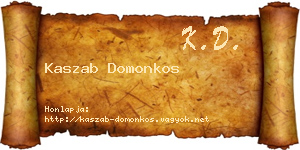 Kaszab Domonkos névjegykártya
